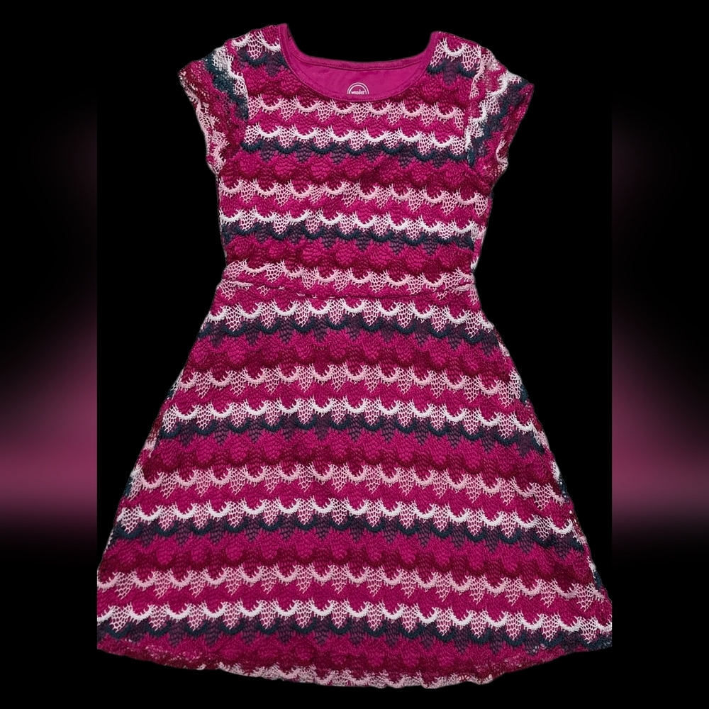 Stylish Pink and Purple Kids Dress Size 7-8